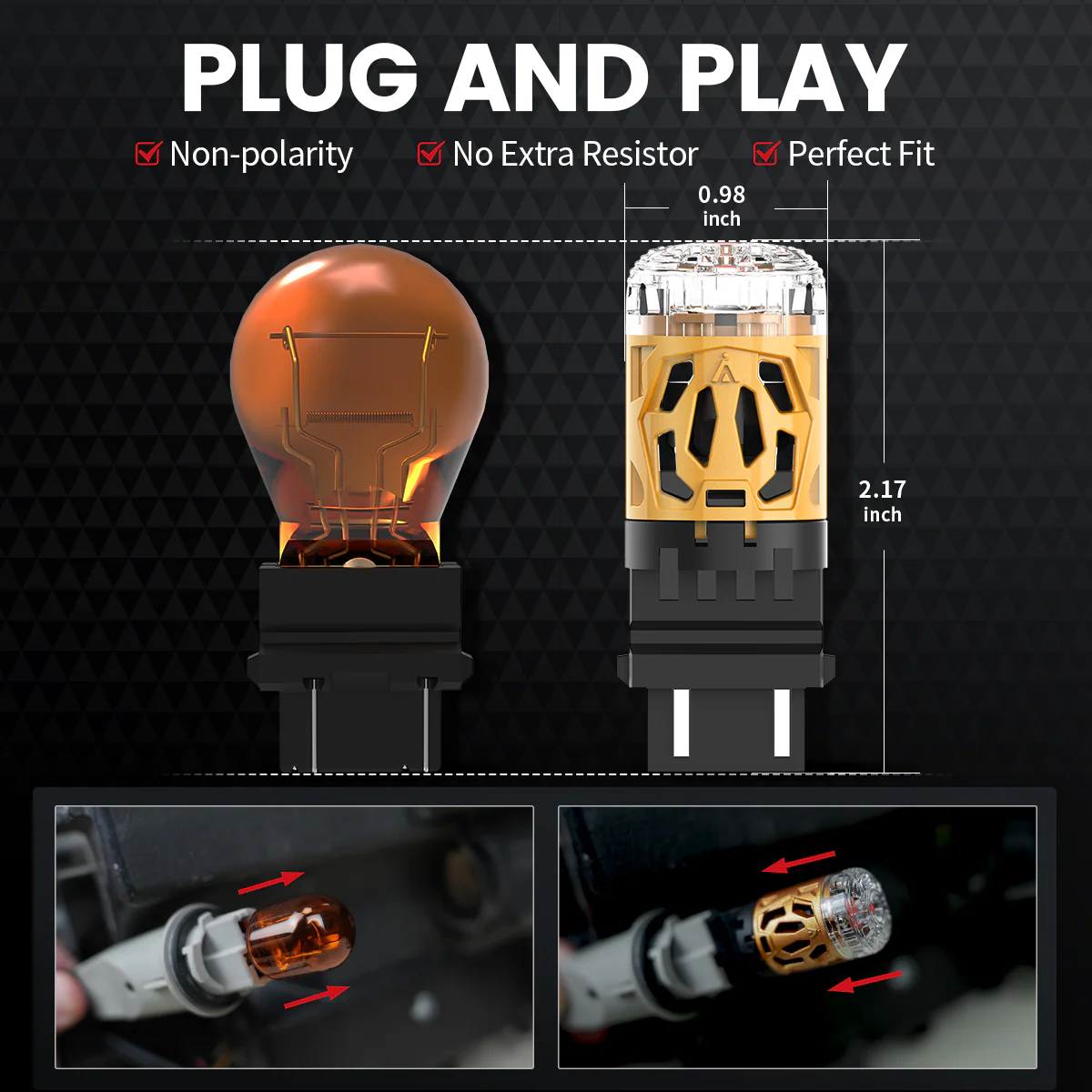 Fit for 2005-2009 Ford Mustang H13 LED Bulbs Exterior Interior Lights - Image 16