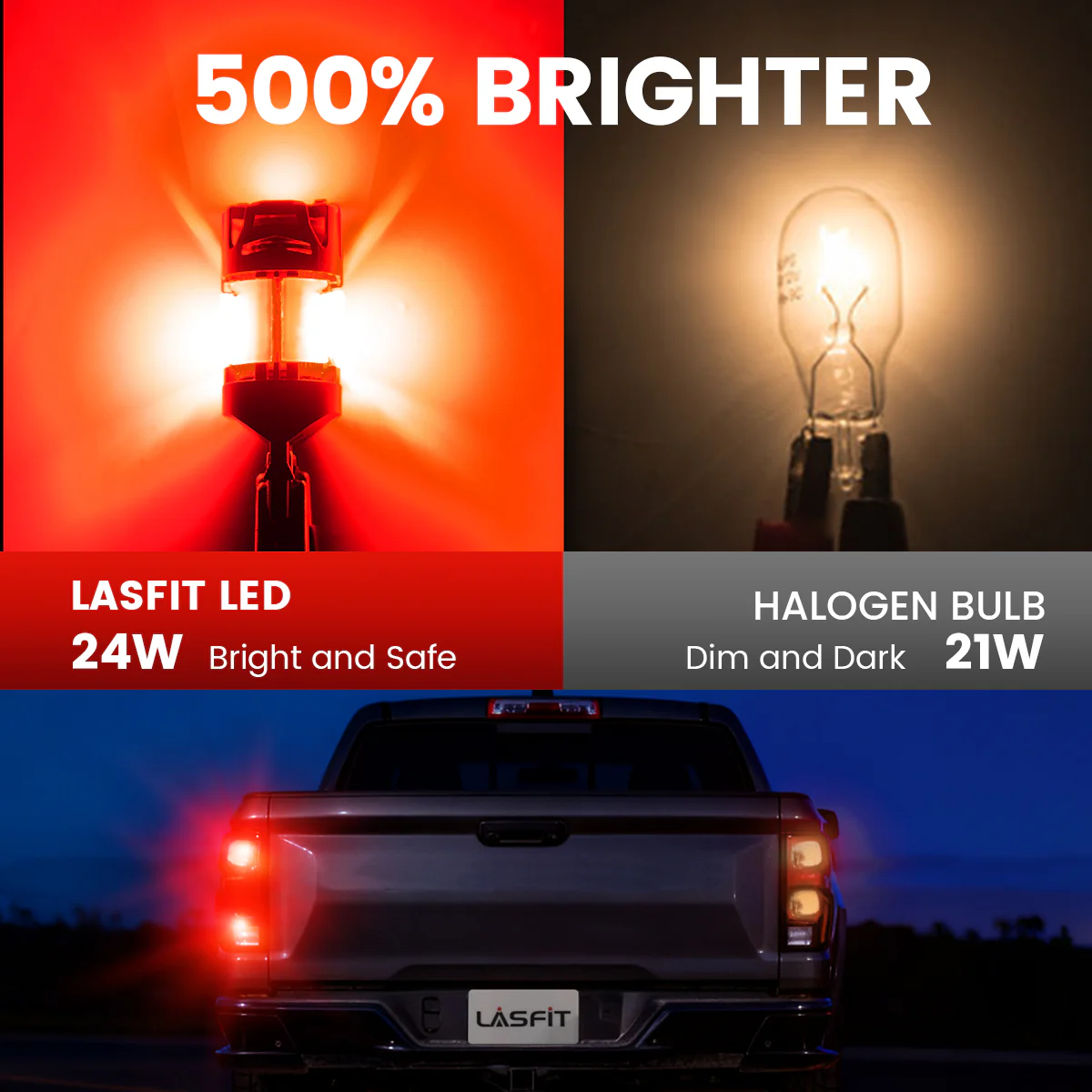 Red 7443 CanBus-Ready Rear Turn Signal Light Brake Light Tail Light LED Bulbs | D2 Series - Image 5