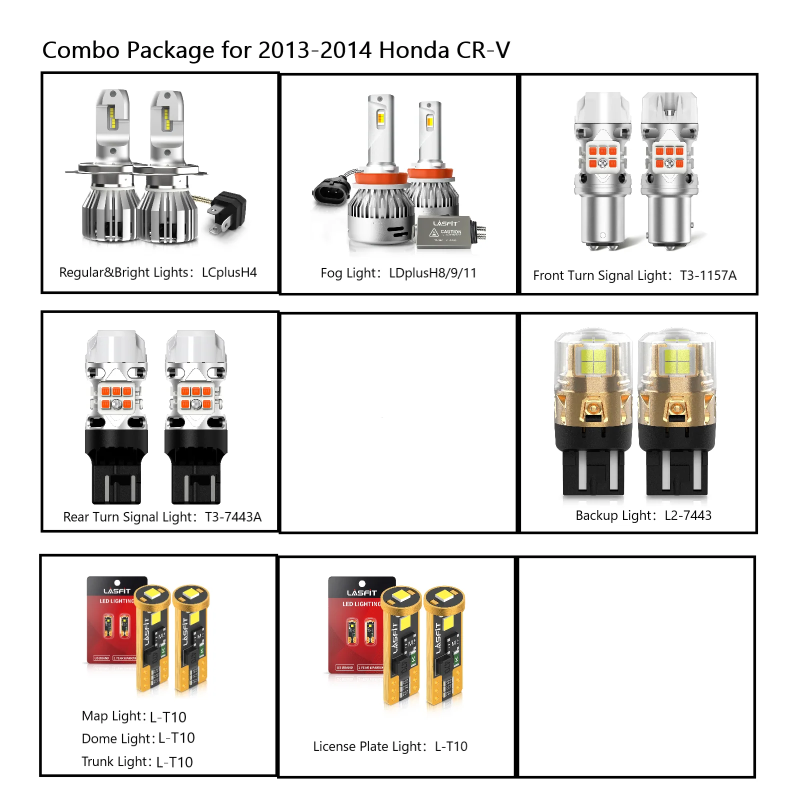 Fit for 2007-2014 Honda CR-V LED Bulbs H4 Exterior Interior Bulbs Plug n Play - Image 3