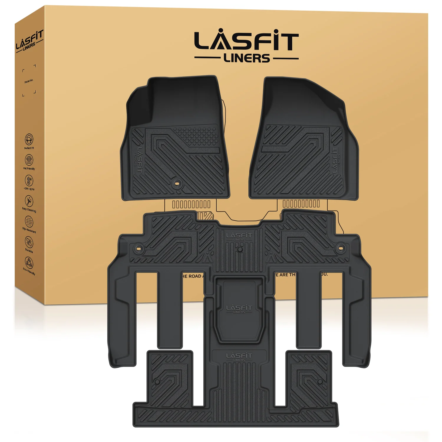 Fit for 2008-2010 Saturn Outlook Floor Mats, Fit 2nd Row Bucket Seating Only - Image 9