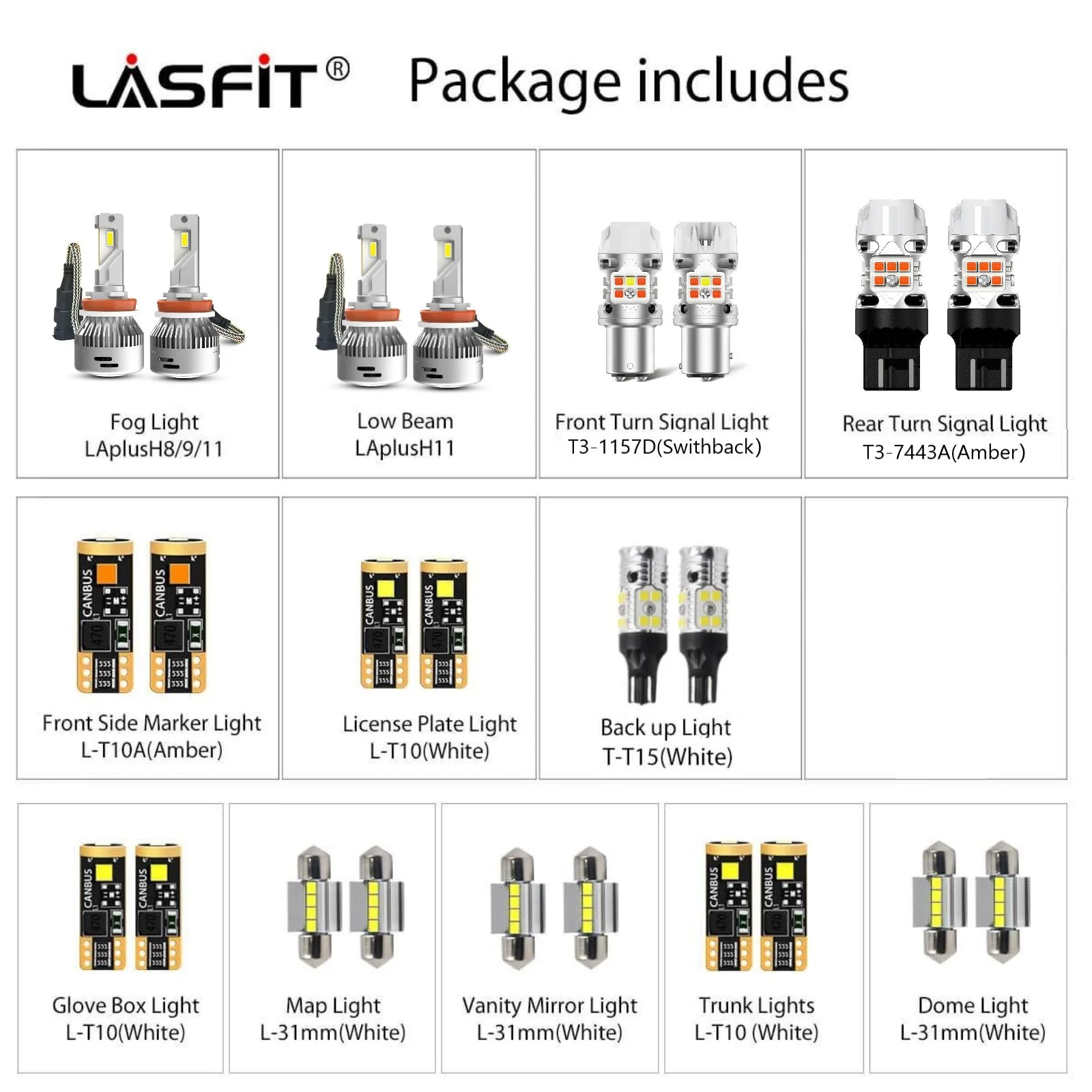 Fit for 2008-2012 Honda Accord LED Bulbs Upgrade