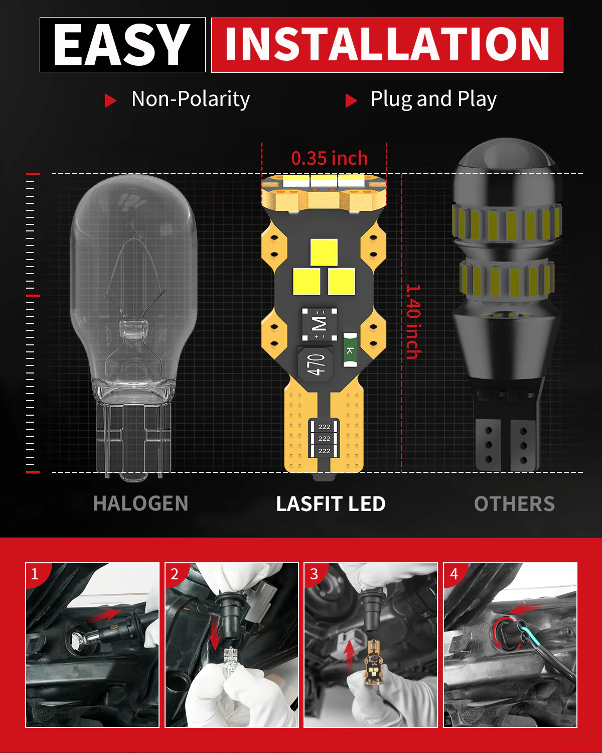 Fit for 2016-2021 Honda Civic Sedan Coupe Hatchback The Brightest LED Bulbs Upgrade | Tested and Verified - Image 36