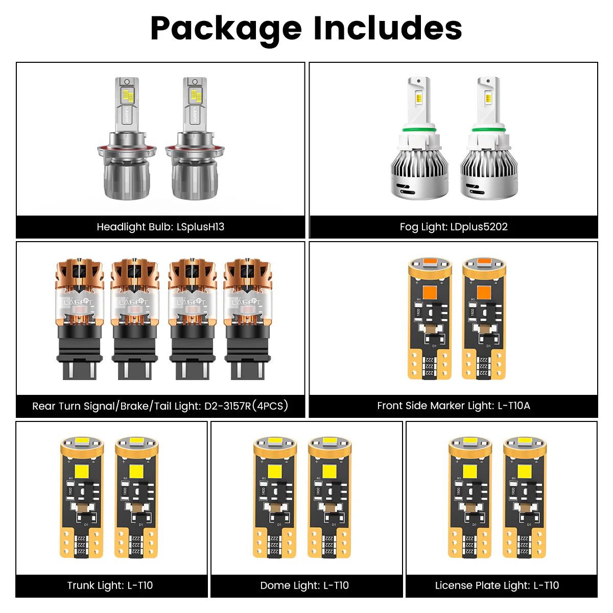 Fit for 2010-2013 Chevrolet Camaro H13 LED Bulbs Exterior Interior Lights