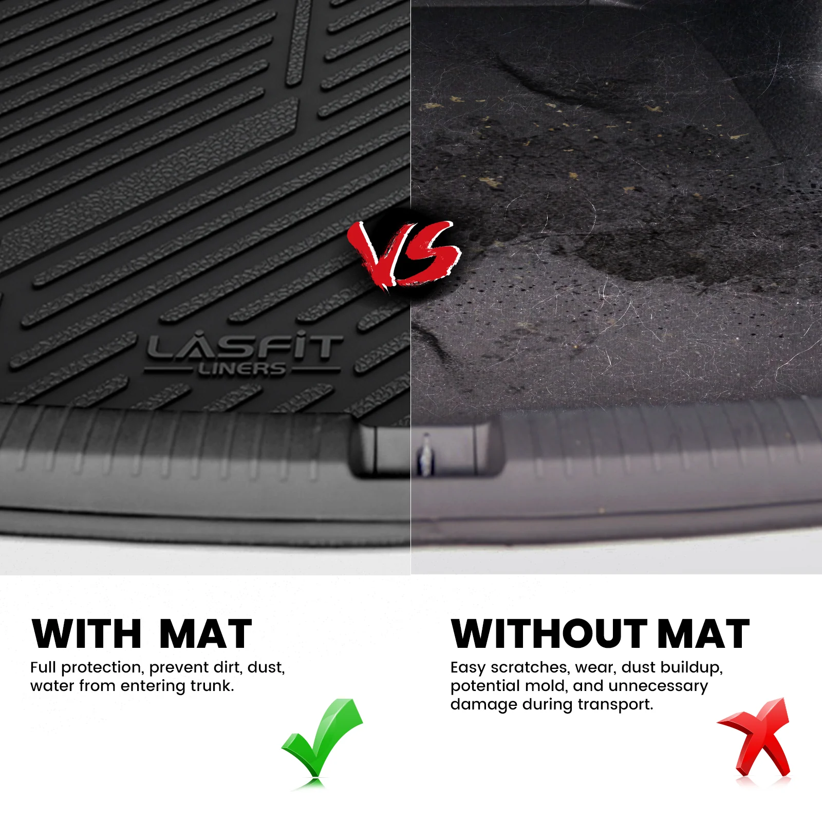 Fit for 2012-2018 Ford Focus All-weather Floor Mats or Cargo Mat, Only Fit Gasoline, Fit Without Subwoofer - Image 11