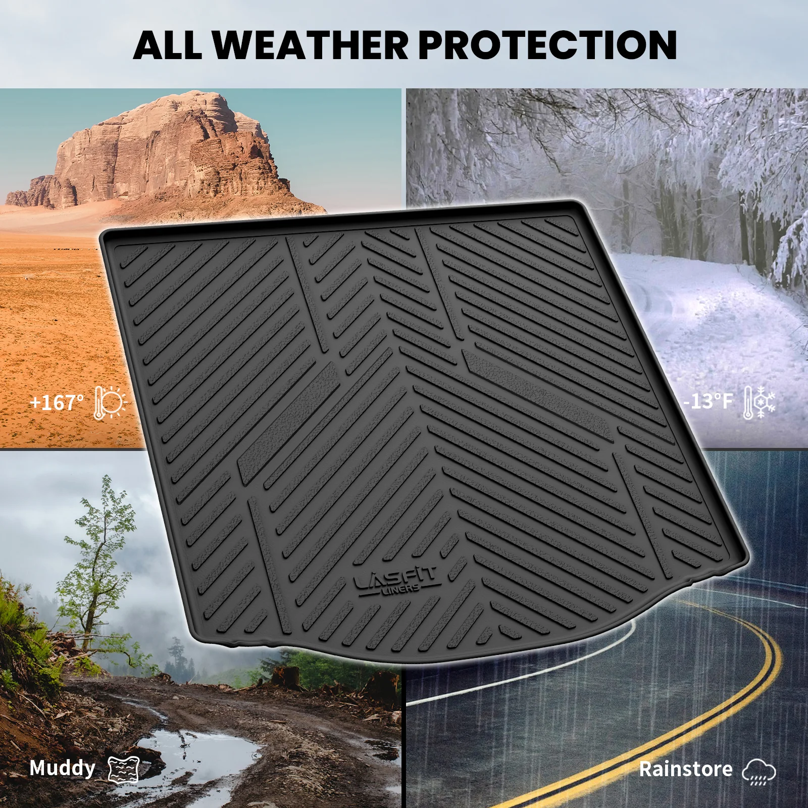 Fit for 2012-2018 Ford Focus All-weather Floor Mats or Cargo Mat, Only Fit Gasoline, Fit Without Subwoofer - Image 24