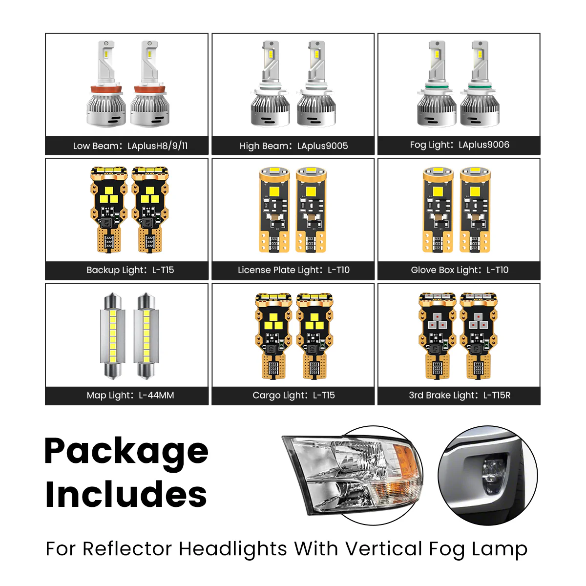 Fit for 2016-2018 Ram 1500 LED Bulbs Upgrade | Tested and Verified - Image 3