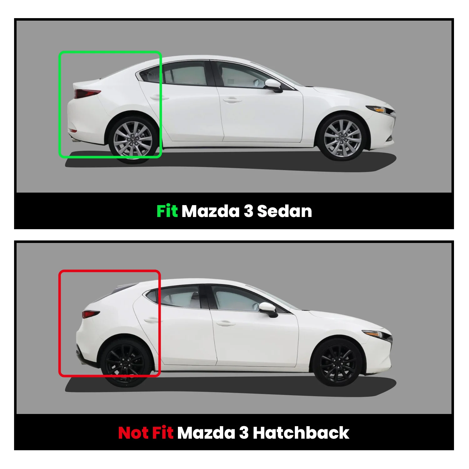 Fit for 2019-2026 Mazda Mazda3 All-weather Floor Mats, Fit Sedan Only - Image 2