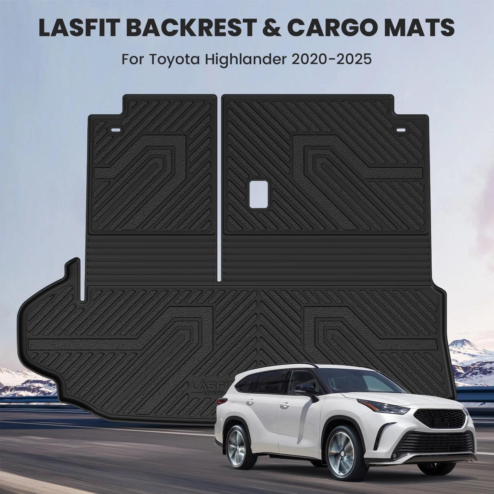 Fit for 2020-2026 Toyota Highlander Hybrid Floor Mats & Seatback & Cargo Mat, Fit AWD Only - Image 16
