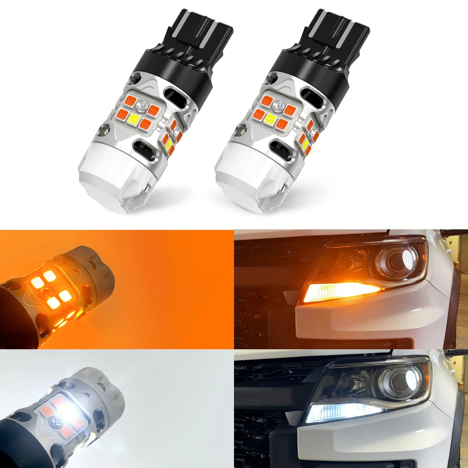 7443 7444 LED  Front Turn Signal Bulbs CanBus-Ready Switchback | T3 Series - Image 6