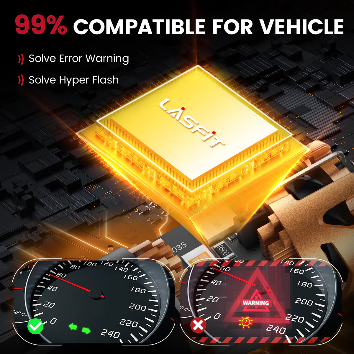Amber 7443 CanBus-Ready Turn Signal Light LED Bulbs | D2 Series - Image 3