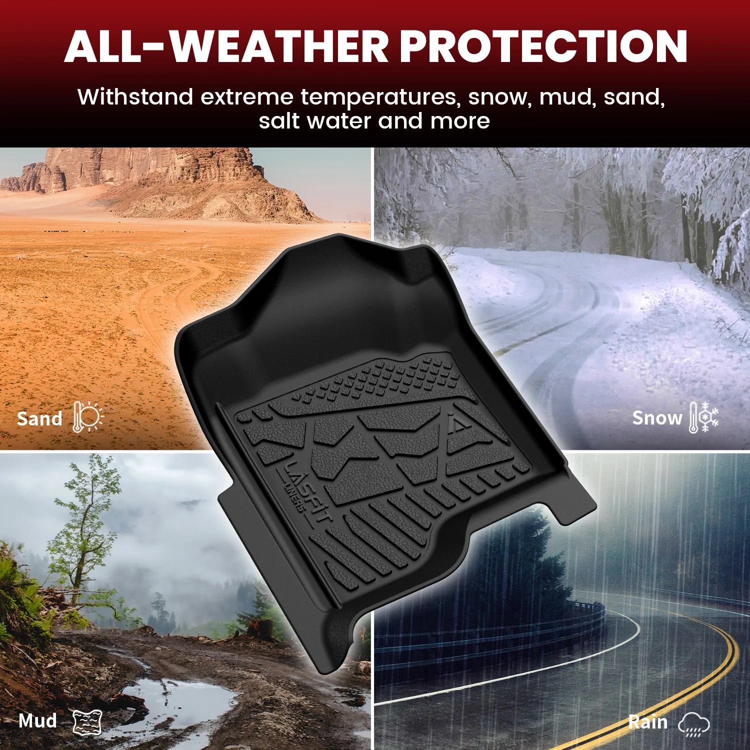 Fit for 2007-2014 Chevrolet Silverado 2500HD 3500HD Crew Cab Floor Mats,  Fit Bucket Seat & Gas Only - Image 4