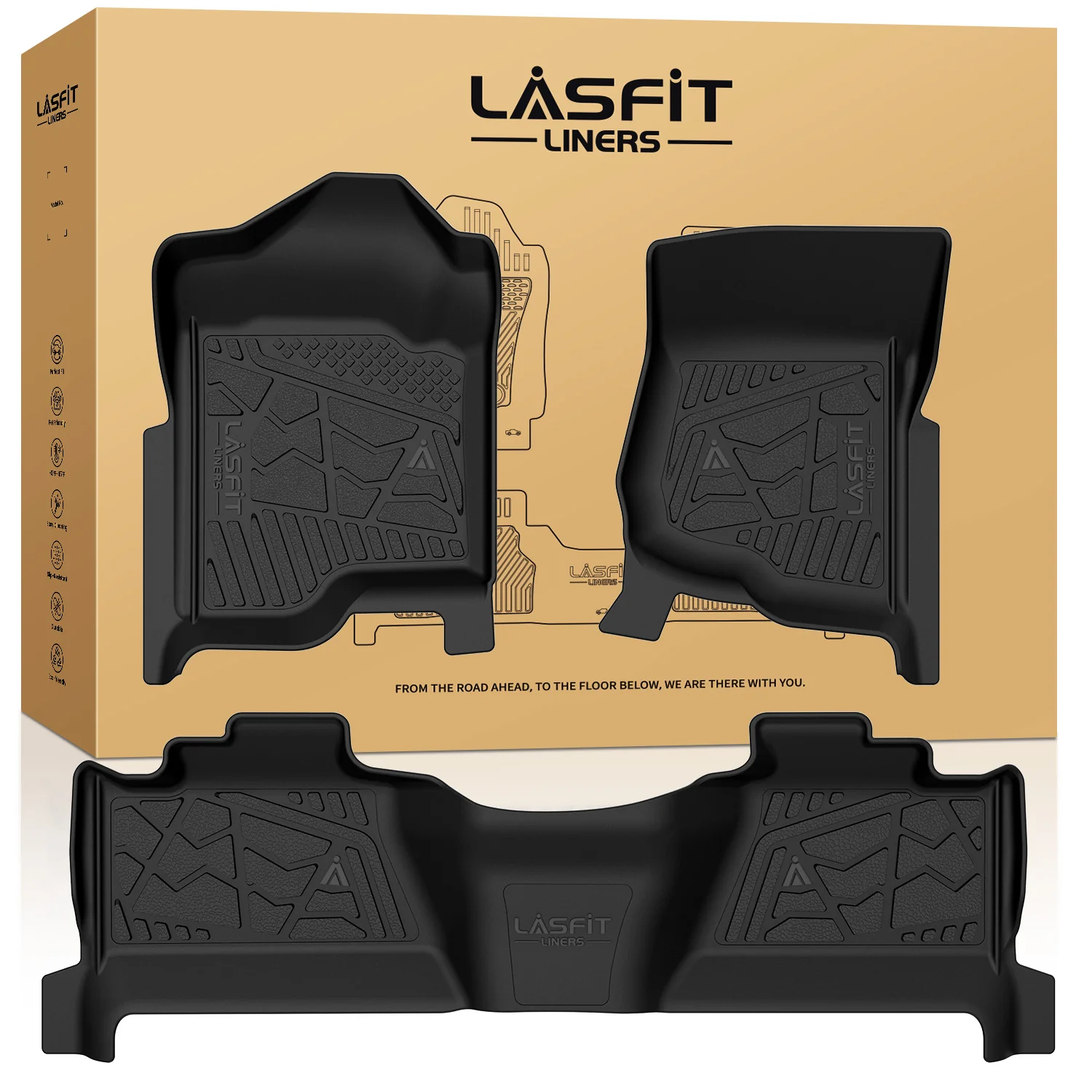 Fit for 2007-2014 Chevrolet Silverado 2500HD 3500HD Crew Cab Floor Mats,  Fit Bucket Seat & Gas Only - Image 9