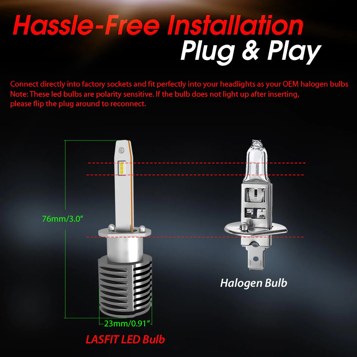 40W H1 L1 Plus Series | 4,000LM 6000K LED Bulbs - Image 4