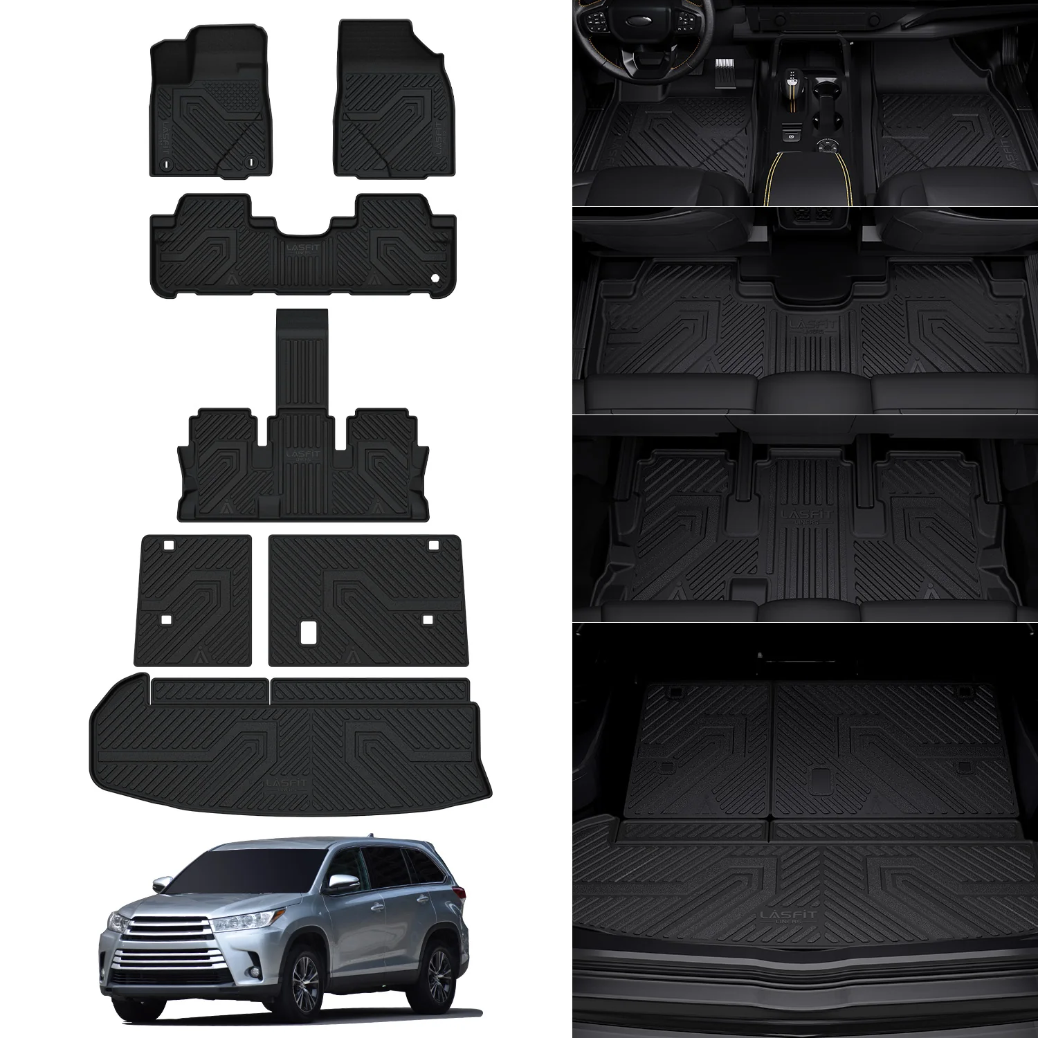 Fit for 2014-2019 Toyota Highlander Floor Mats or Seatback & Cargo Mats, Fit Gas Only - Image 10