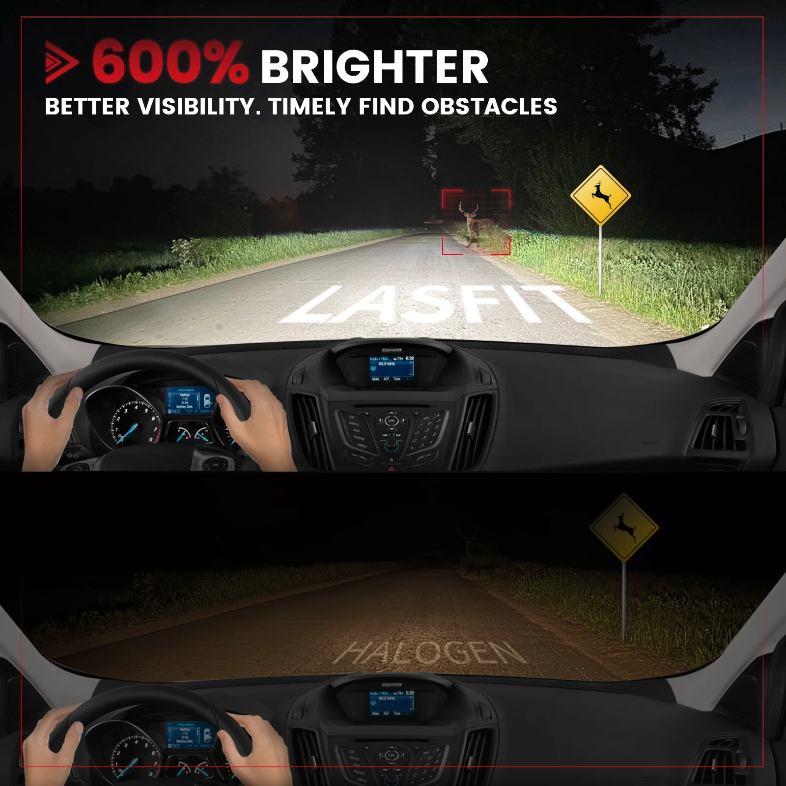 Fit for Ford Escape 2014-2016 Custom H11 LED Bulbs with Dust Cover | Pro-DC Series - Image 5