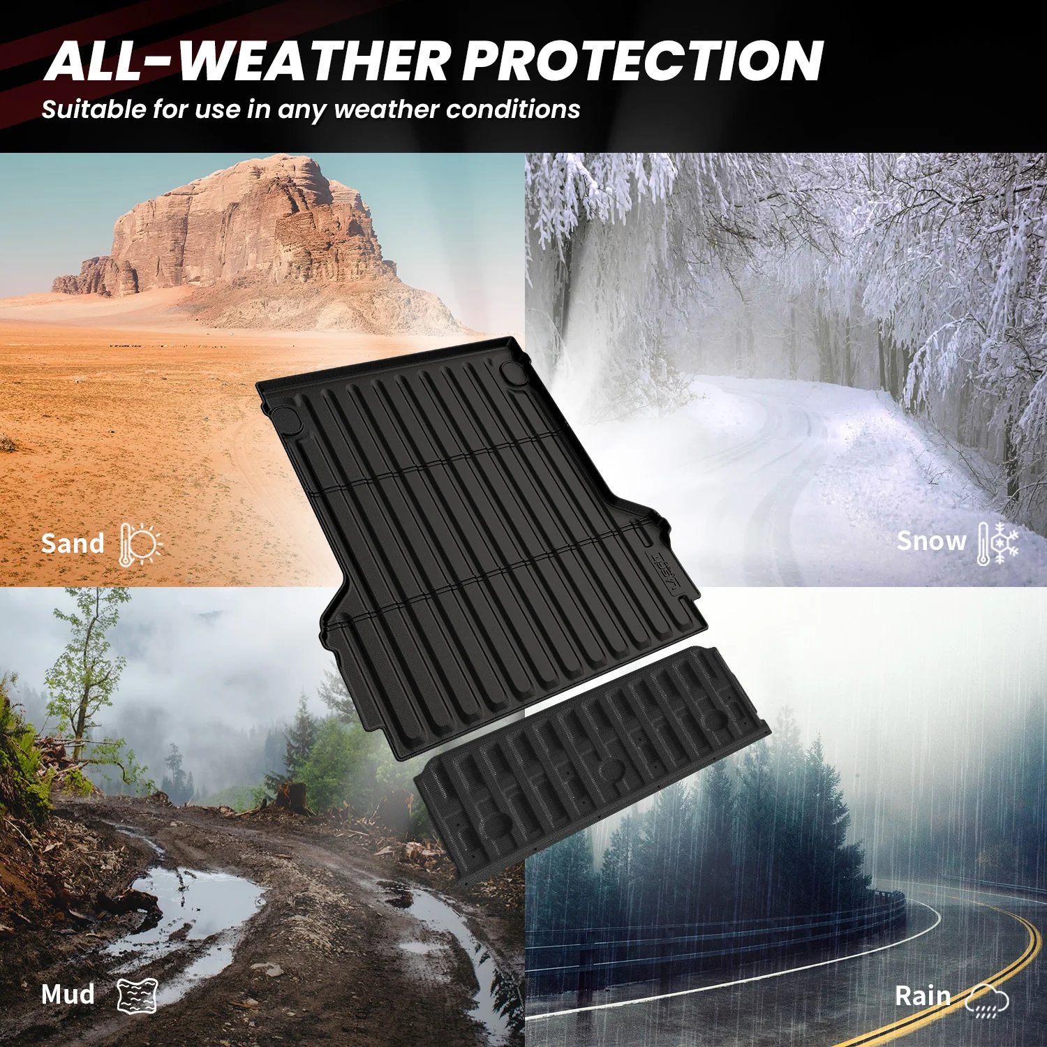 Fit for 2022-2026 Ford Maverick 4.5FT(54.4" ) Heavy Duty Truck Bed Mat or Tailgate Mat - Image 23