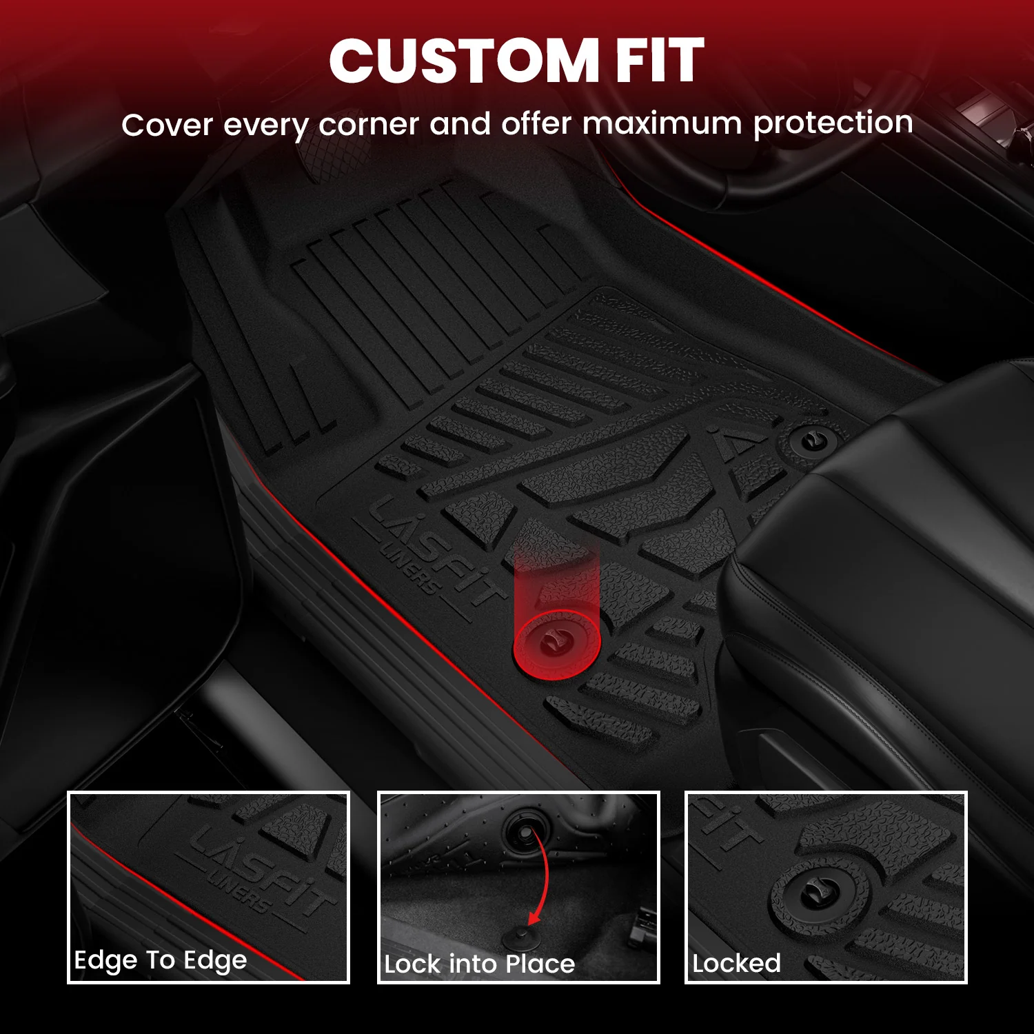 Fit for 2007-2013 GMC Sierra 1500 Crew Cab Floor Mats, Fit Bucket Seat & Gas Only - Image 4