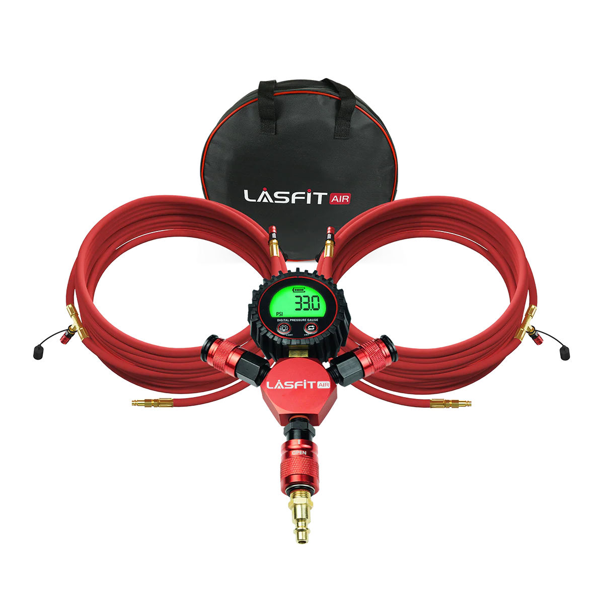 LASFIT H4 4-Tire Inflation/Deflation System – Rapid 4 Tire Air Up/Down, Universal Fit, Quick Connect Lock-On Air Chucks, Supports Up to 200" Wheelbase
