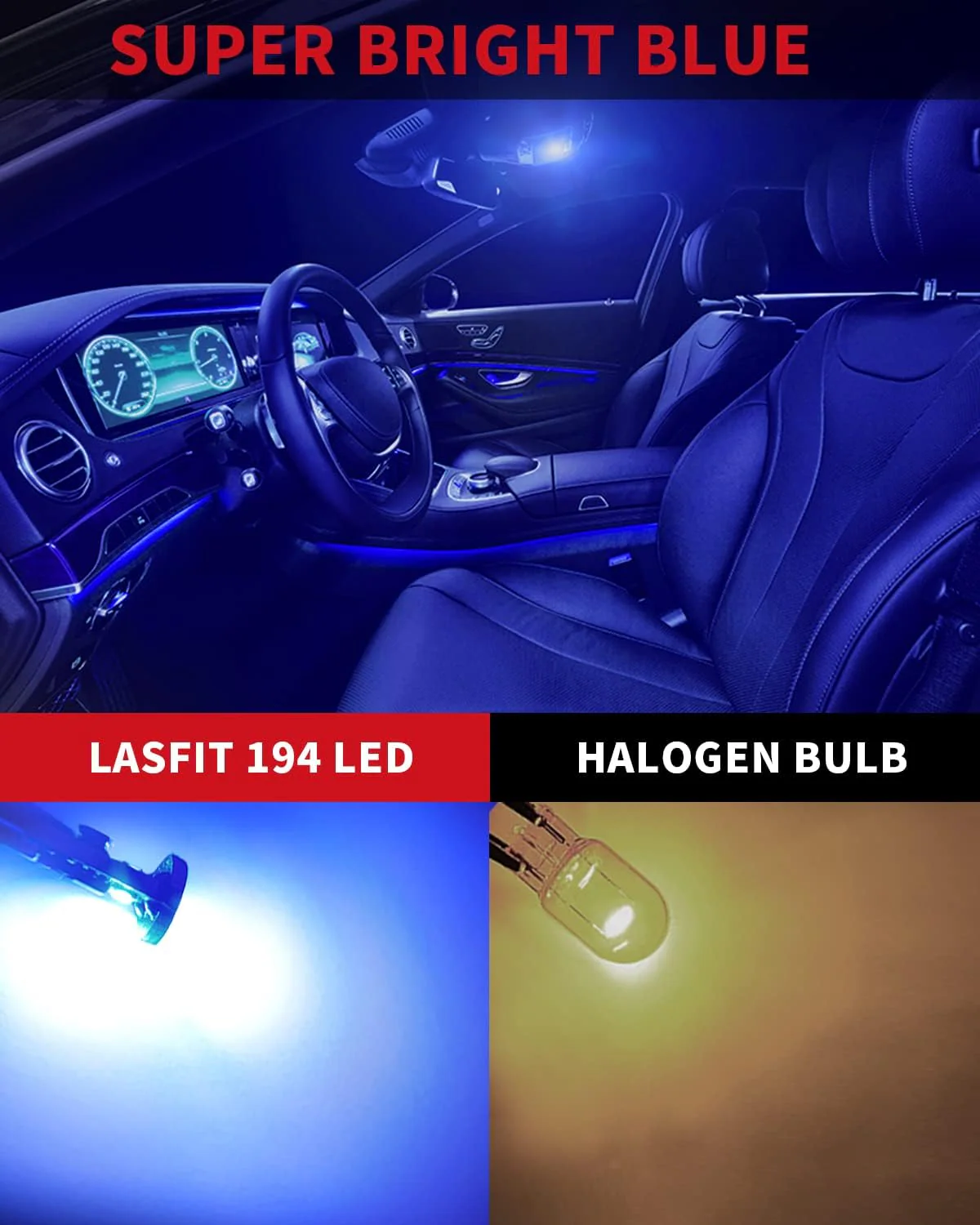 194 168 158 2825 LED Interior Door Map Trunk Step well Lights | Cool Blue, 2 Bulbs - Image 2