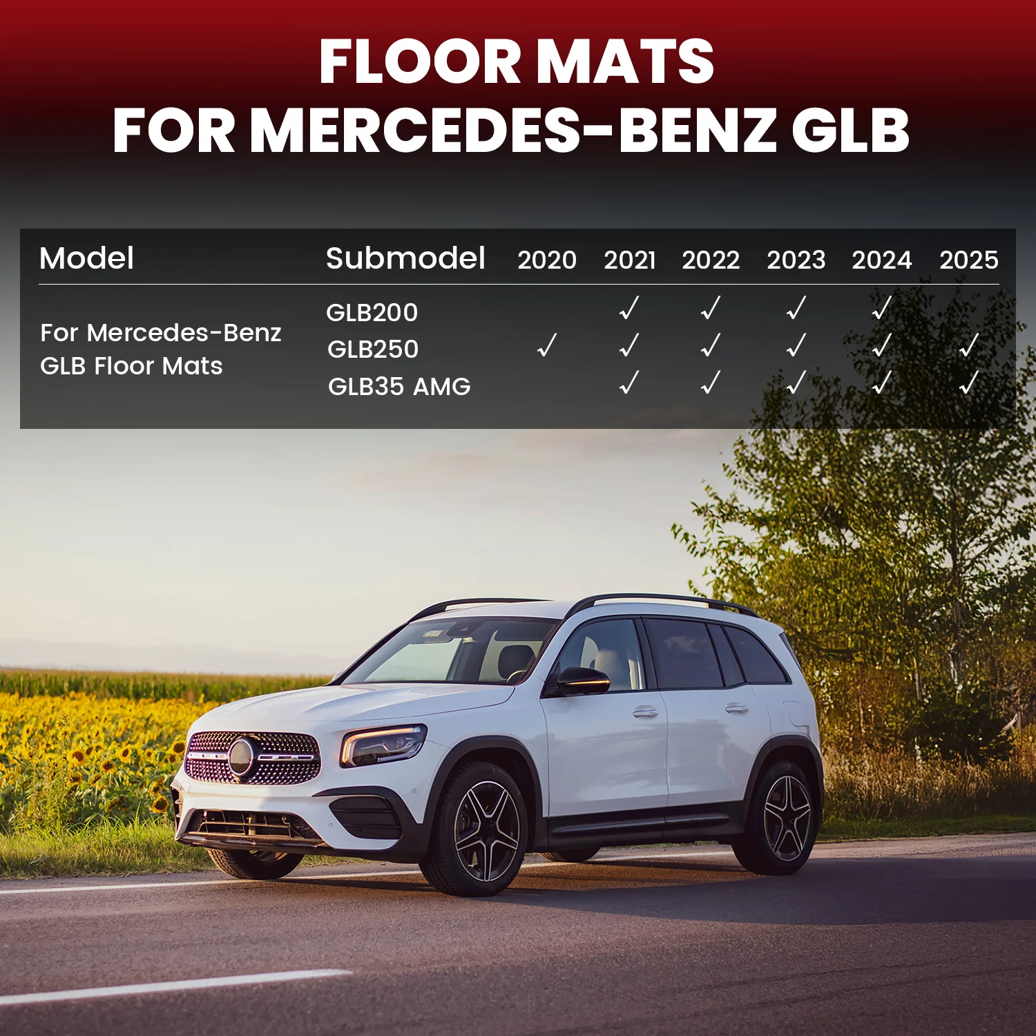 Fit for 2020-2026 Mercedes Benz GLB Custom Floor Mats TPE Material 1st & 2nd Row - Image 8