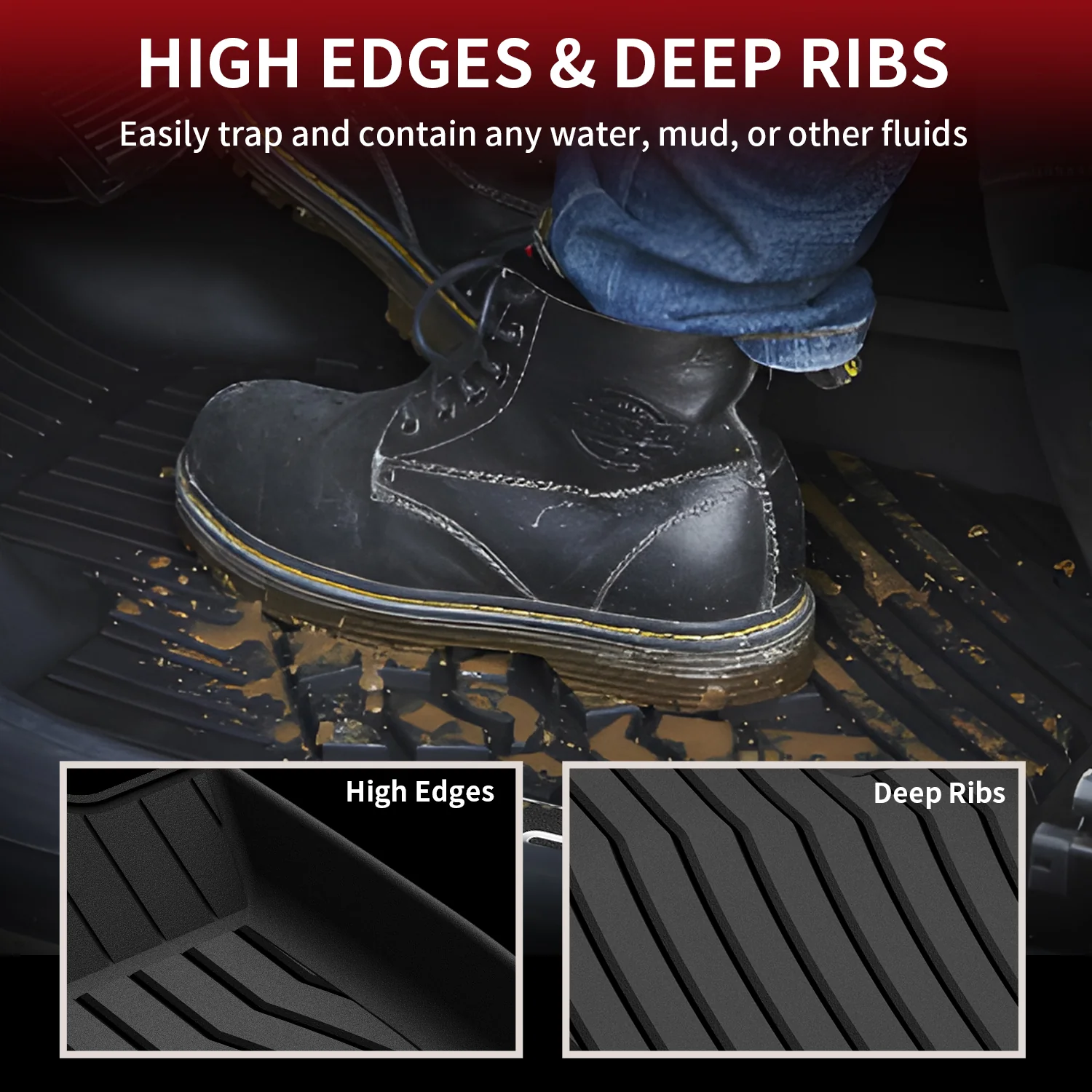 Fit for 2016-2019 Mercedes-Benz GLE Custom Floor Mats TPE Material 1st & 2nd Row Seat - Image 5