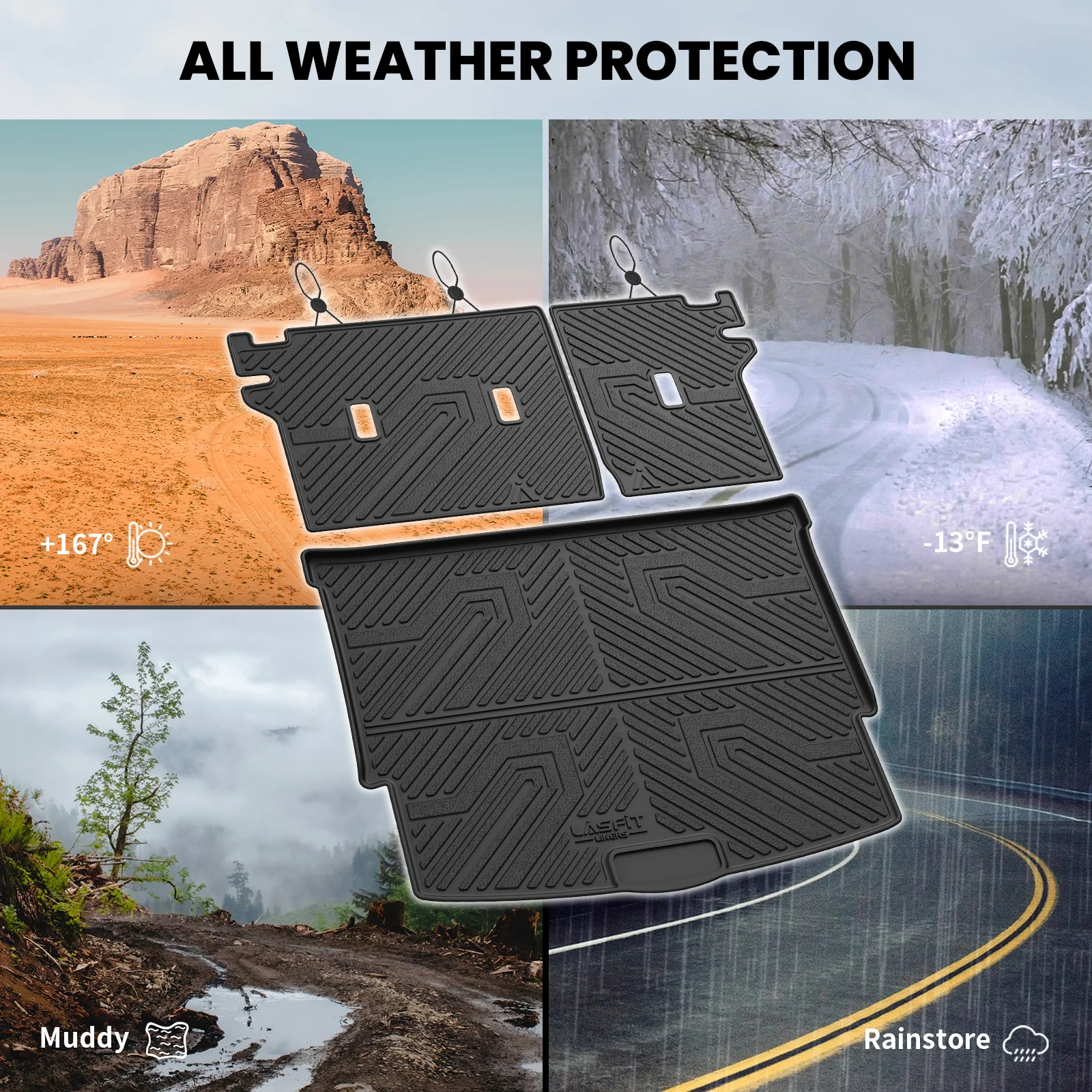 Fit for 2021-2026 Nissan Rogue TPE Material Floor Mats or Cargo Mat, Not for Sport - Image 42