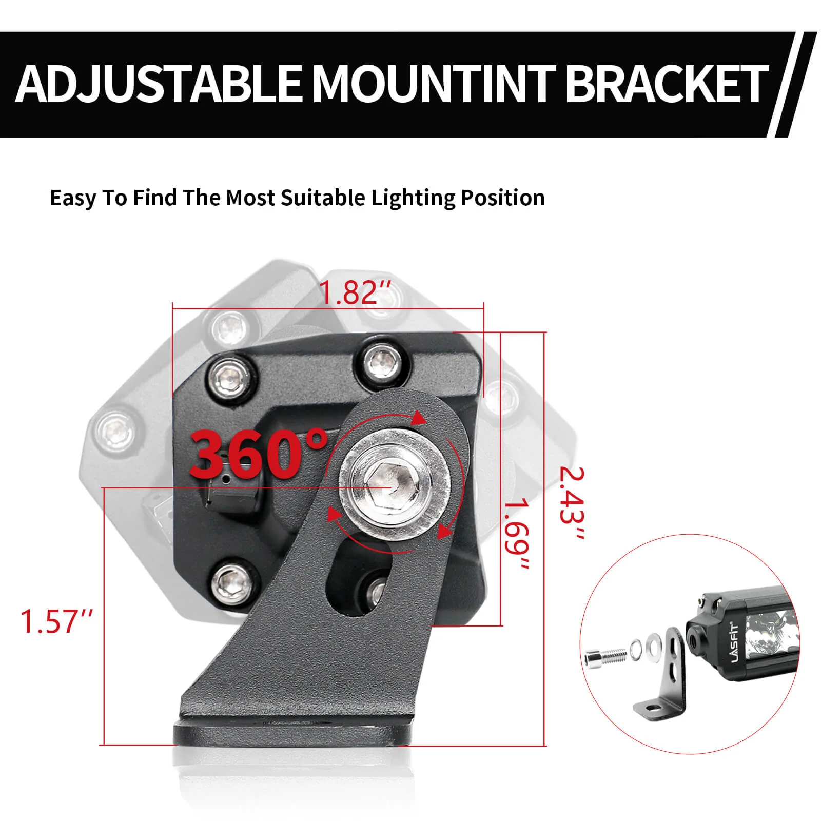 LASFIT Off-Road LED Light Bars 12 22 32 42 52 Inch Spot Flood Combo Single Row - White - Image 11