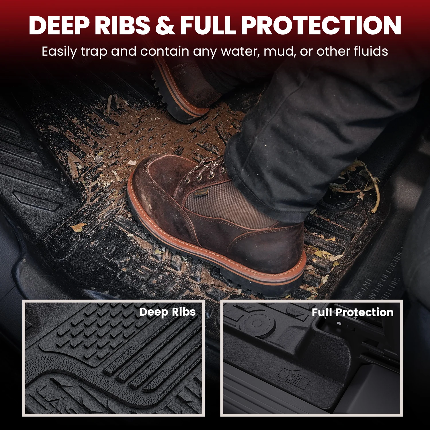 Fit for 2019-2024 Ram 1500 1st & 2nd Floor Mats, Only Fit Carpet Floor, Don't Fit Classic Model - Image 39